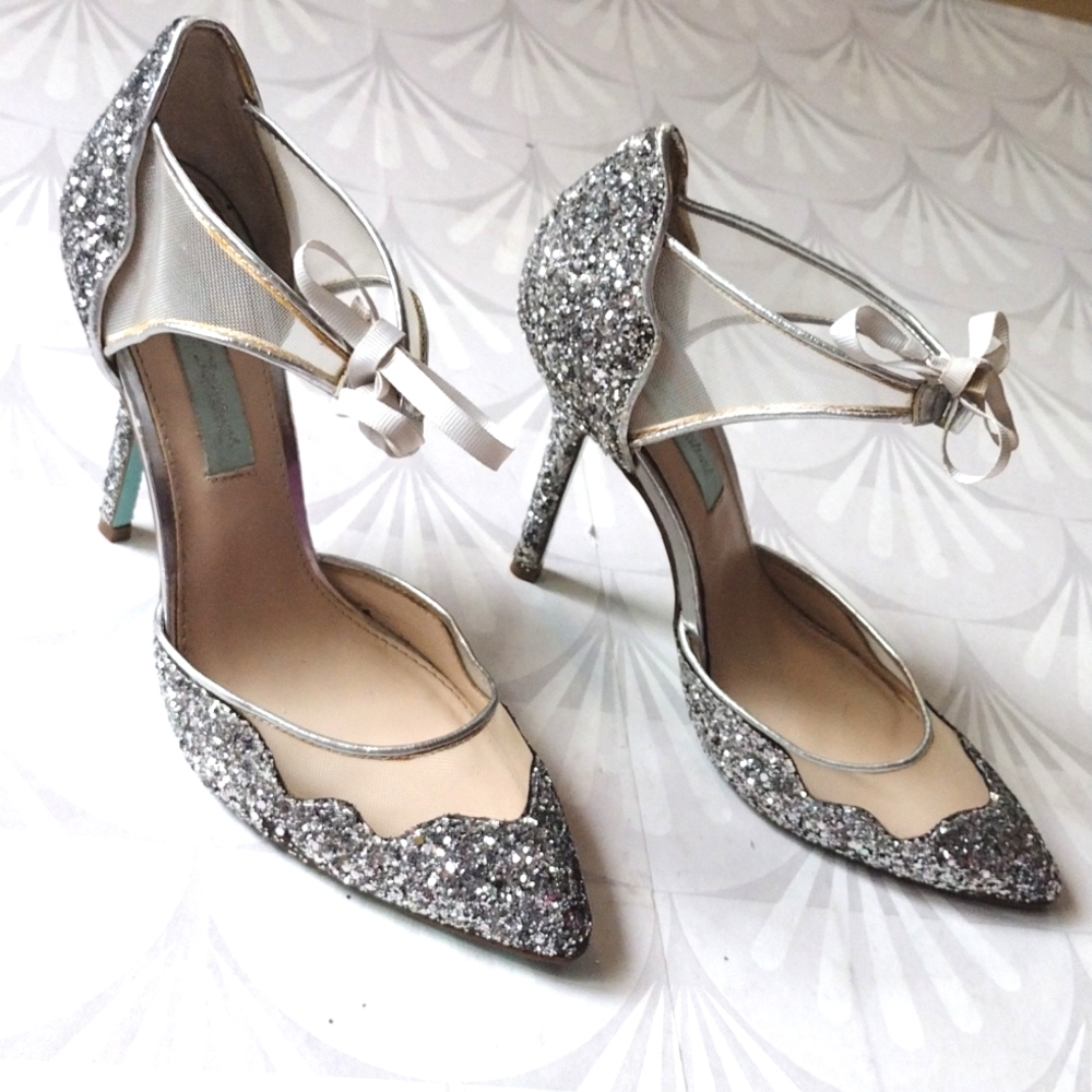 Betsey Johnson glitter stilettos